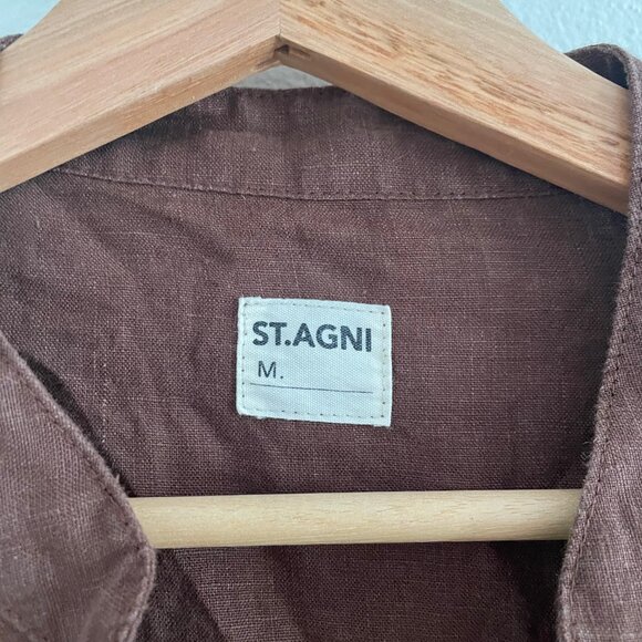 St. Agni Crossbody Linen Tie Top, Size M - Picture 3 of 3